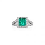 Emerald Halo Ring - Shannakian Fine Jewellery