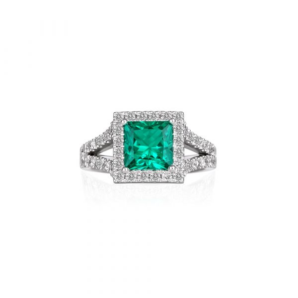 Emerald Halo Ring - Shannakian Fine Jewellery