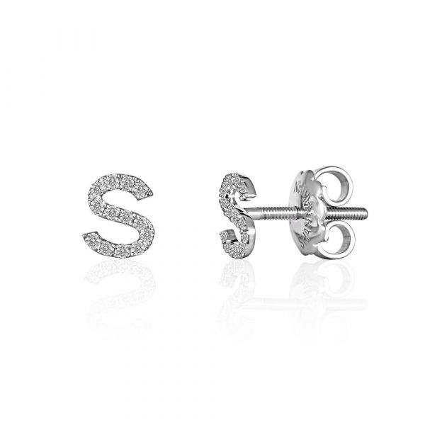 Diamond Initial Earrings - Shannakian Fine Jewellery