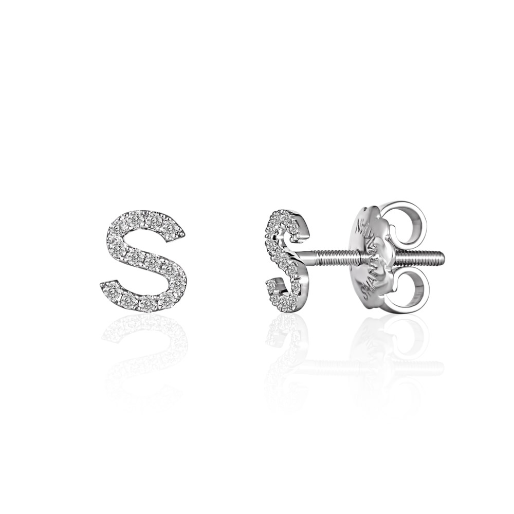 Buy Simsum Jewellery Yellow Customized Diamond Initial Earrings for Women  Online  Tata CLiQ Luxury