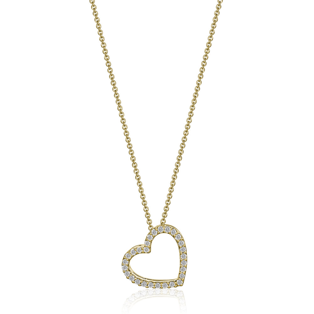 SHOP COLLECTION - 14K Gold Heart Diamond Necklaces - Jewel Box Morgan Hill