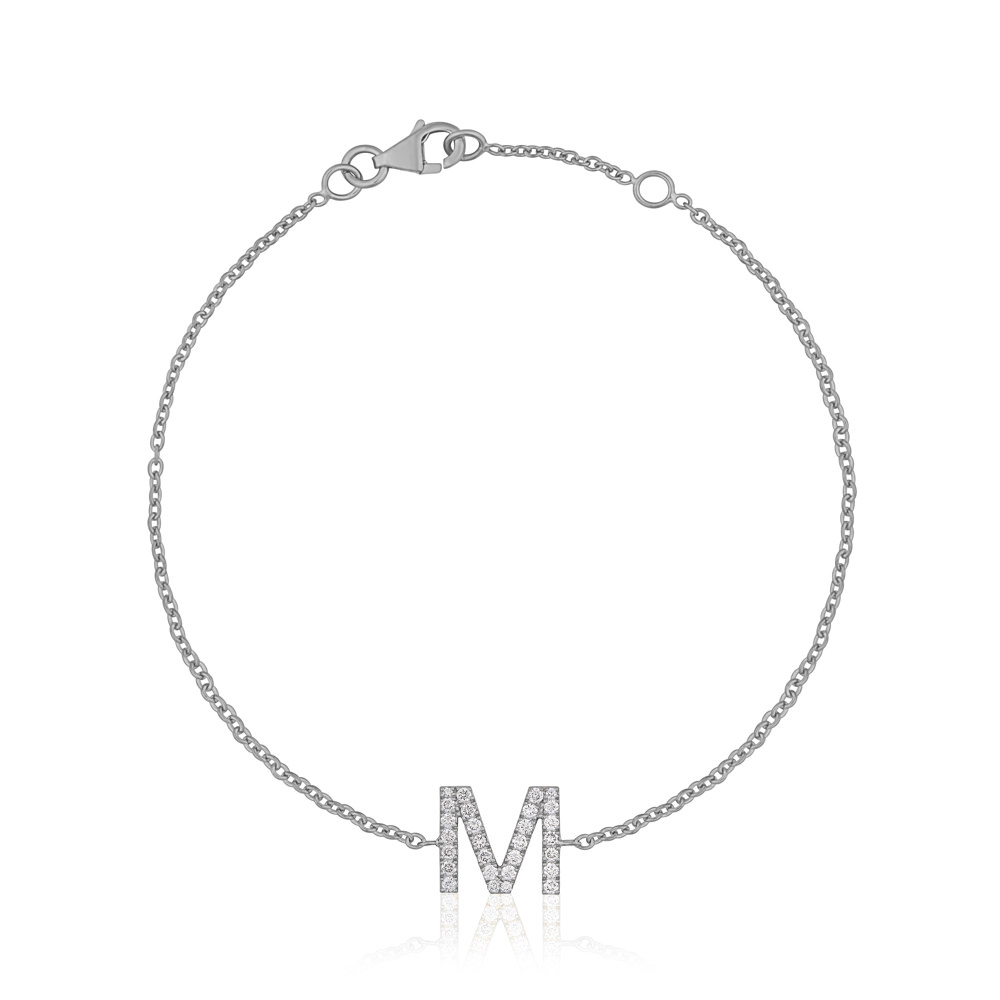 Monogram Cursive Initial M Name Bracelet Swirl English Alphabet Letter  Initials Text Character Chain Bracelets Gift For Friends  Bracelets   AliExpress