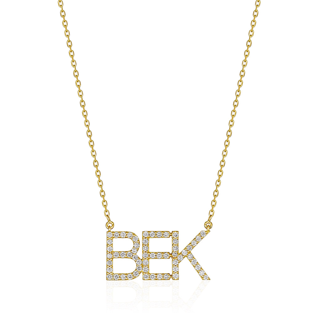 Tiny Triple Letter Pendant Necklace – The Adorned