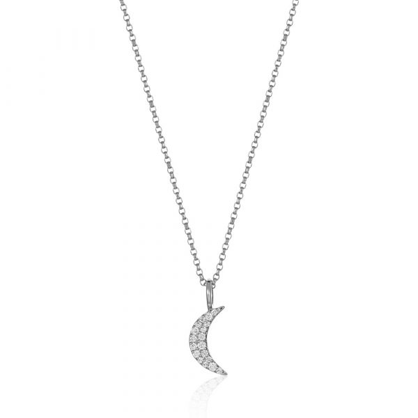 Moon Necklace White Gold