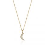 Moon Necklace Yellow Gold