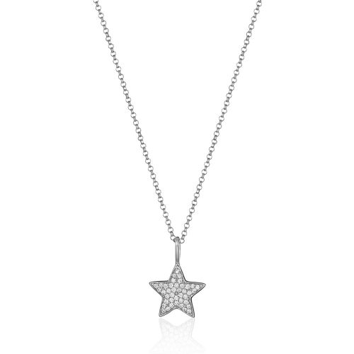 Diamond Star Necklace White Gold