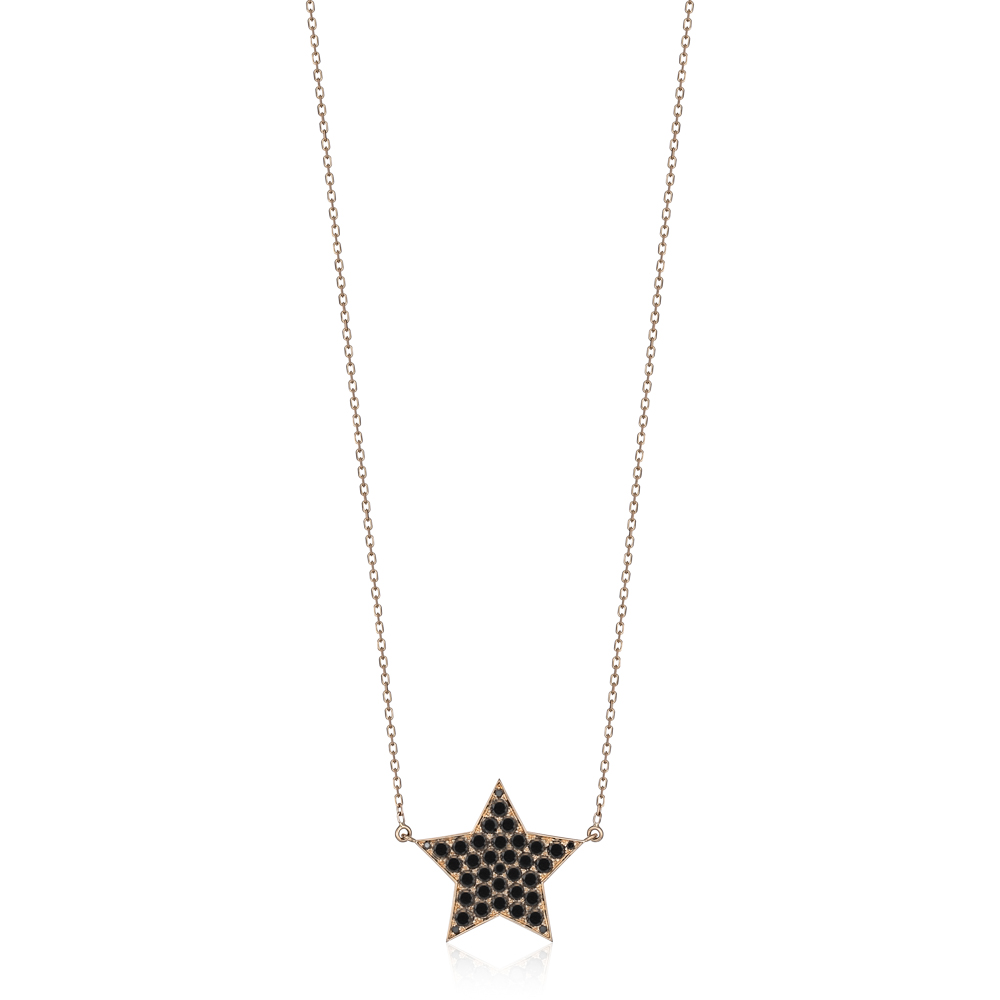 Diamond Star Necklace 18K White Gold