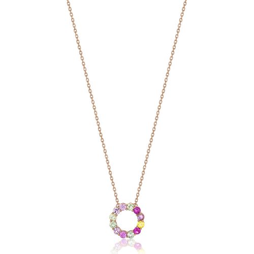 Multi Pink Sapphire Pendant Necklace - Shannakian Fine Jewellery