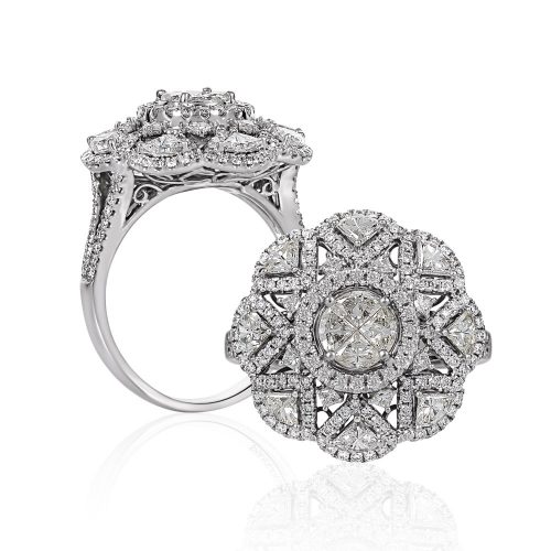 Mosaic Diamond Engagement Ring